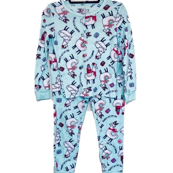 COPY - [GIRLS] Justice Fa La La Llama Holiday Christmas Pajamas PJ Set Size 12 - Picture 2 of 4